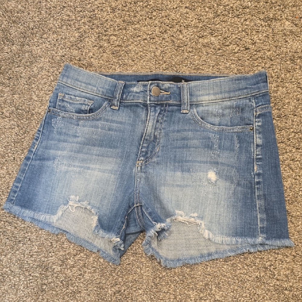 Harper Light Blue Distressed Jean Shorts
